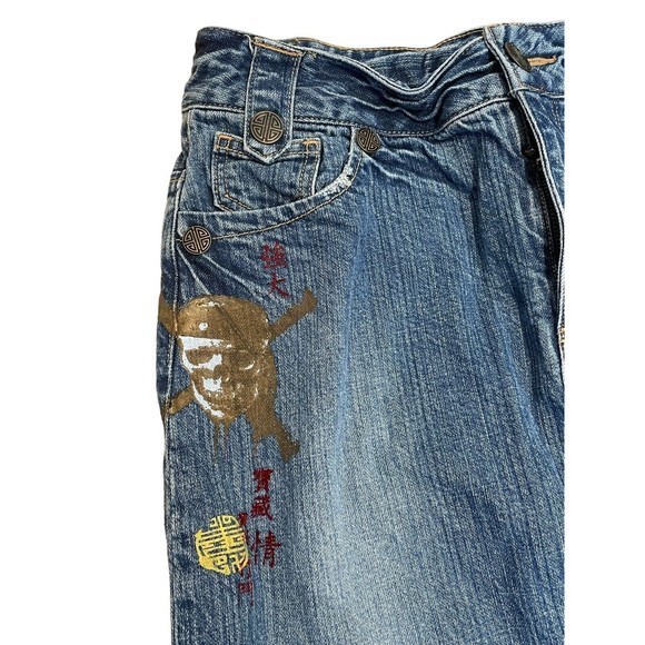 Disney Store Pirates Of The Caribbean Denim Skirt Women’s 6 knee high distressed - Picture 2 of 6